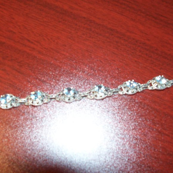Blue Topaz Marcasite Bracelet - Picture 4 of 5